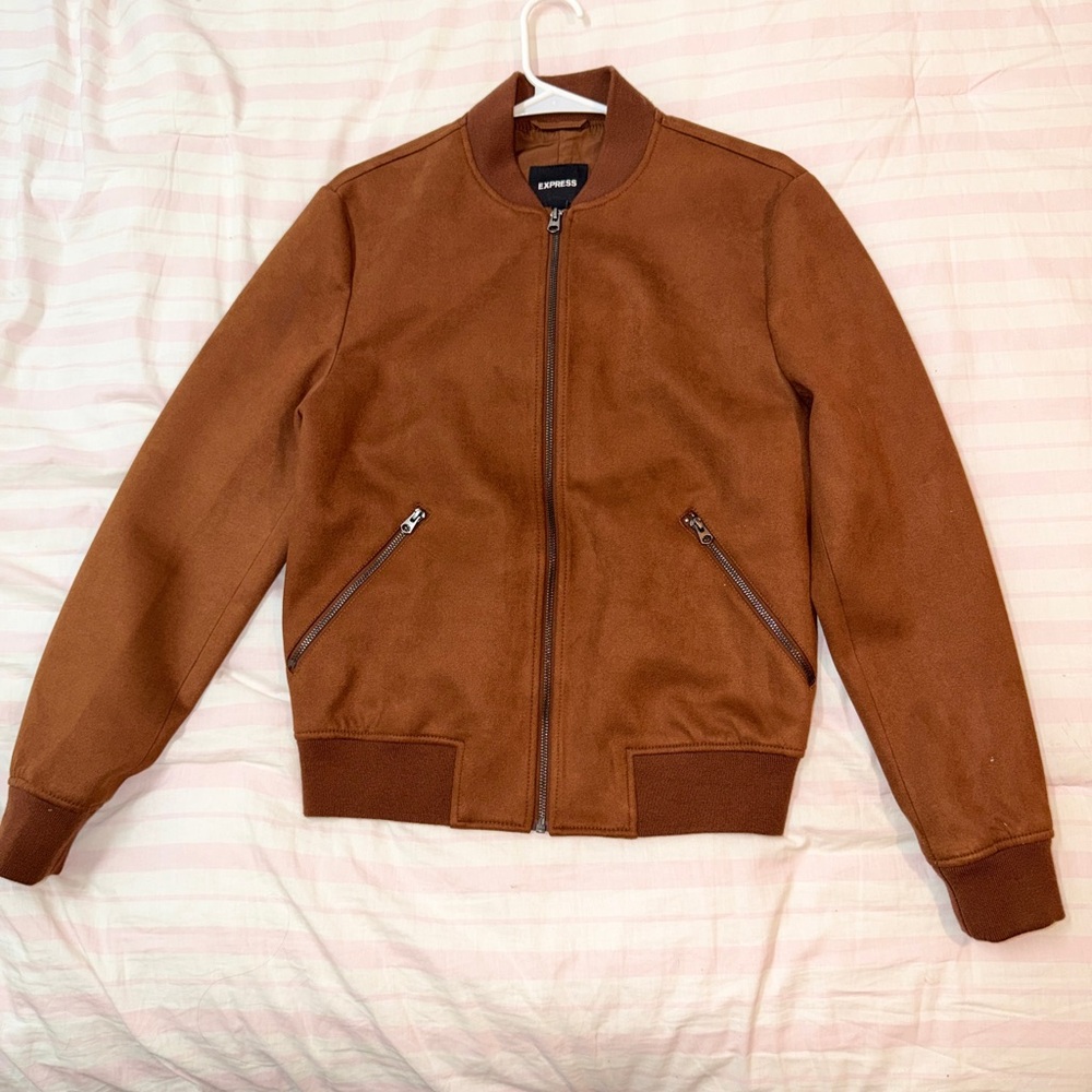 Express Men's Tan Bomber Jacket